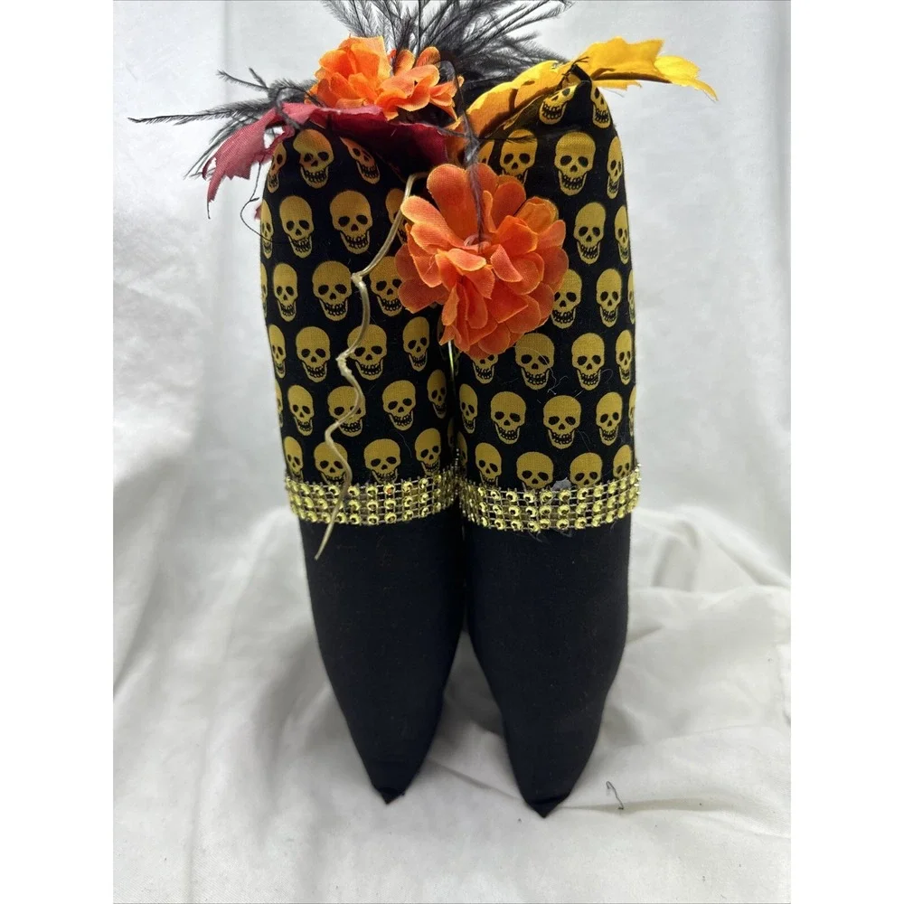 Hand Crafted WITCH‎ BOOTS✨ Shelf Sitter Halloween Fall Decor✨9